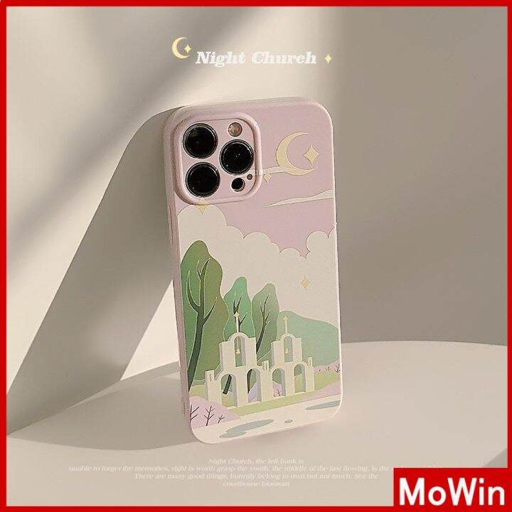 mowin-เข้ากันได้สำหรับ-เคสไอโฟน-เคสไอโฟน11-เคส-iphone-11-เคส-iphone-ครีมเคลือบเงาฟิล์มนุ่ม-tpu-เคสกล้องกันกระแทกป้องกันภาพวาดสีน้ำมันแบบเรียบง่ายโบสถ์เข้ากันได้กับ-iphone-13-pro-สูงสุด-12-11-xr-xs-สูง