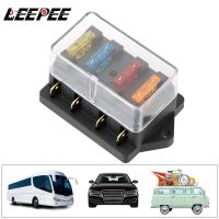 For Auto Car Marine Trike Block Warning Indicator Fuse Box Holder 4 Ways Blade Fuse Block 12V/24V 4 Way Fuse Plastic Cover