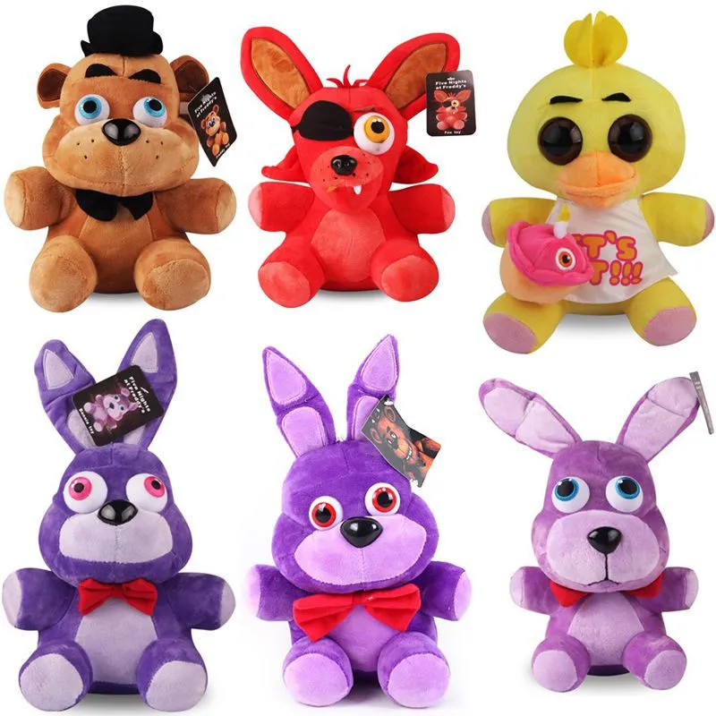 WA33N Ready Stock 25cm FNAF Nightmare Freddy Foxy Bonnie Plush Toys Five  Nights at Freddy's Soft Stuffed Animal Dolls