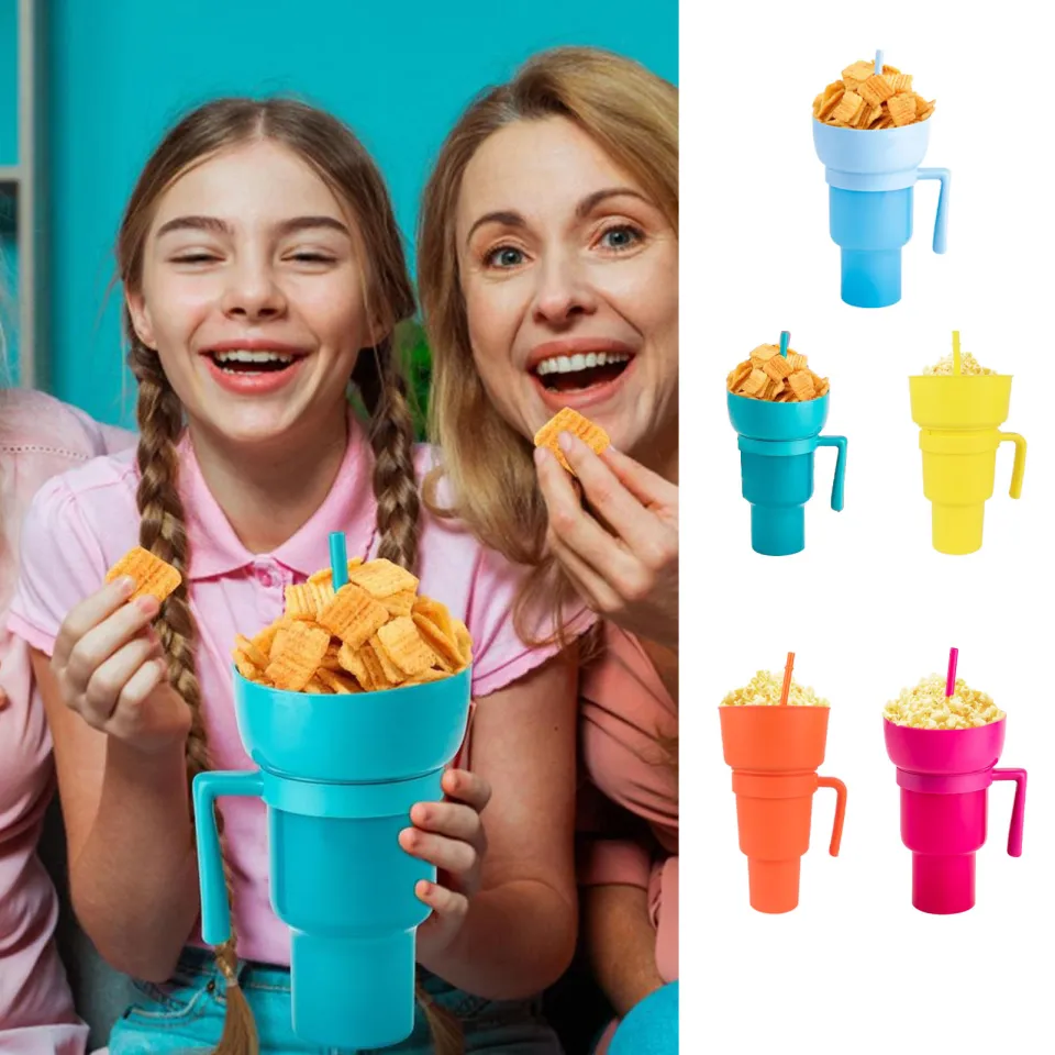 Cup with Snack Bowl on Top2 in 1 Top Snack Bowl on Drink Cup