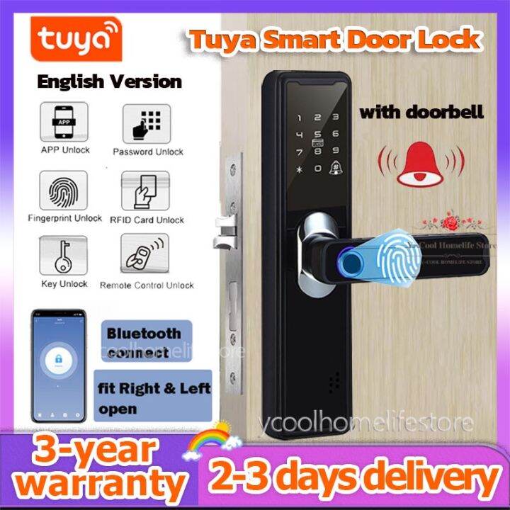 TUYA 9in1 Smart Door Lock AntiTheft Fingerprint Digital Password Lock