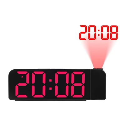 180° Rotation Projection Alarm Clock 12/24H LED Digital Clock USB Charge Ceiling Projector Alarm Clock