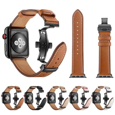 ❒▲ สายหนังสำหรับสายนาฬิกา Apple se 6/5/4/3/2/1 44mm 40mm iwatch correa apple watch series 42mm 38mm Watchbands Wrist Belt