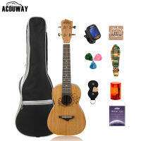 Acouway 21 Soprano 24 คอนเสิร์ตอูคูเลเล่ uku Mahogany TOP Japan สายคาร์บอน 18:1 เครื่อง Bundle พร้อมกระเป๋าสายคล้องจูนเนอร์และ String