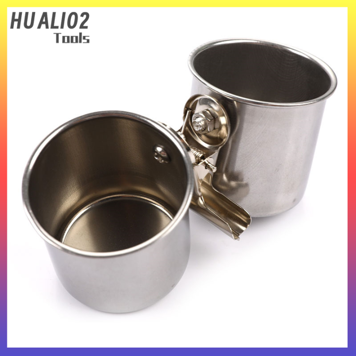 huali02-เหล็กกล้าไร้สนิมนกนกแก้ว-feeder-รอบ-aviary-pet-food-water-feeding-bowl