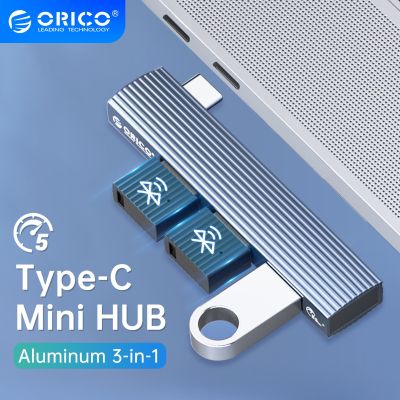 อลูมิเนียม ORICO มินิ Type C ฮับ USB 3.0อะแดปเตอร์ความเร็วสูงแยก3พอร์ต2.0 USB สำหรับ HUAWEI คอมพิวเตอร์พีซีแล็ปท็อปอุปกรณ์ Mac