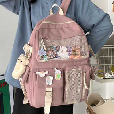 nd Fashion Kawaii Nylon Women Backpack Waterproof Rucksack for Teen Girls School Bag Hot Cute Student Bookbag Travel Mochila