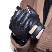 Autumn Womens Sheepskin Gloves High Quality Unisex Leather Touchscreen Gloves Classic Retro Non-Slip Driving Motorcycle Gloves