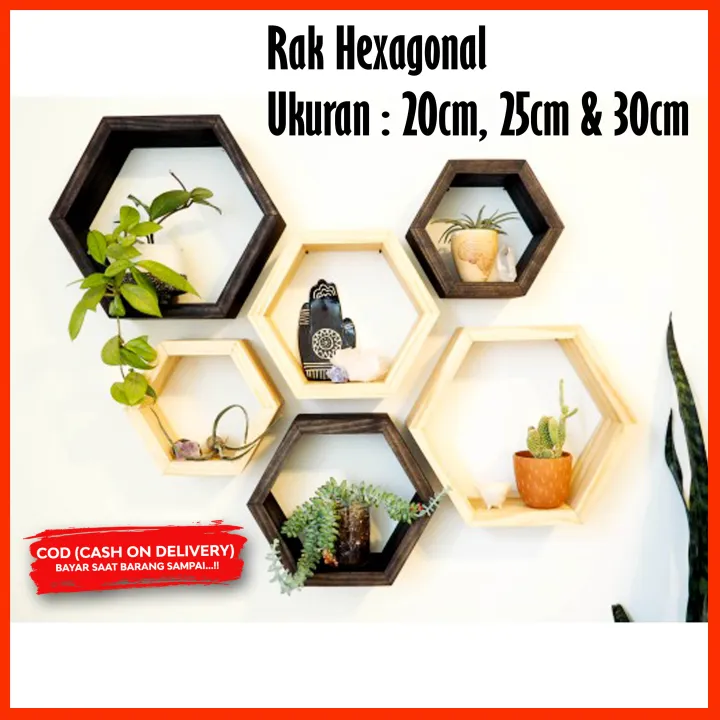 Rak Hexagonal Rak Dinding Minimalis Rak Dinding Gantung Hiasan Dekorasi Kamar Dan Ruang Tamu 7175