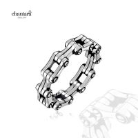 CHANTARA - แหวนวินเทจ แหวนเงินแท้925 แหวนรมดำ แหวนเท่ๆ แหวนชาย แหวนหญิง เครื่องประดับแฟชั่น ฟรี ผ้าเช็ดเครื่องแหวน Gear Vintage Man Ring