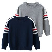 Brand Childrens Sweater 2023 Spring Boys Clothes Girls Long Sleeve O-Neck Striped Knitted Jumper Top Kids Pullovers Dropship