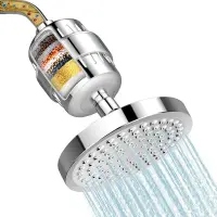 Shower Head and Hard Water Filter, 15 Stage Shower Filter Removes Chlorine &amp;Harmful Substances Water Softener Showerhead