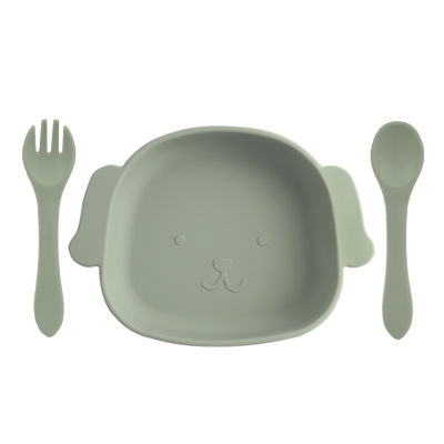 2021 Wholesales Dinner Appliance Solid Food Dishes Cartoon Animals Plates For Food Feeding Fork And Spoon Baby Shower Gift