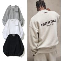 High Street Fear Of for Men S Double Line ESSENTIALS Flocking Loose Casual Street Long Sleeve Round Neck Pullover Sweater