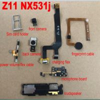 โมดูลกล้องด้านหน้าหรือด้านหลังขนาดใหญ่พร้อมสายดิ้นสําหรับ ZTE Nubia Z11 NX531j NX531 usb charging board ลายนิ้วมือ