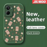 เคส JIUMOO สำหรับ Realme 10 Pro 5G Realme 10 Pro Plus,เคสหนังดีไซน์ใหม่บางลายหมีน่ารักเคสโทรศัพท์กันกระแทกเคสฝาปิดเลนส์เต็มรูปแบบเคสป้องกันกล้องเคสนิ่ม