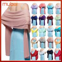 MUBAI สีทึบทึบ ผ้าพันคอชีฟอง ครีมกันแดดป้องกันแสงแดด ชีฟองผ้าชีฟอง Stole Le ของใหม่ ชุดราตรีคลุมไหล่ การตกแต่งงานแต่งงาน