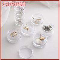 CAIOHUA 4Pcs พลาสติกทำจากพลาสติก กล่องเก็บเครื่องประดับ ชั้น5ชั้น โปร่งใสโปร่งใส กล่องบรรจุวางซ้อนกันได้ ใสสะอาด กลมกลมๆ อุปกรณ์จัดระเบียบสิ่งของ ลูกปัดเม็ดกลม