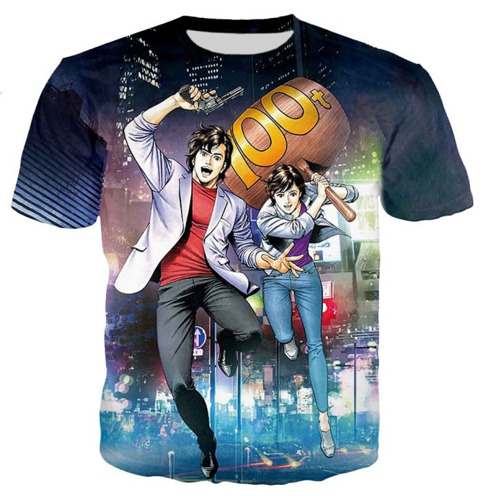 2023-anime-city-hunter-3d-พิมพ์เสื้อยืดผู้ชายผู้หญิงฤดูร้อนแฟชั่นลำลองแขนสั้น-harajuku-tshirt-streetwear-เสื้อขนาดใหญ่