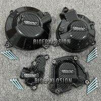 Carbon Fiber Printing Motorcycles Engine Protective Cover For YAMAHA MT-09 FZ-09 TRACER SCRAMBLER 2021-2023 XSR900 2022-2023