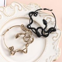 【HOT】﹍ 1Pair Gothic Punk Antique Snake Earrings Twining Hoop Statement Jewelry