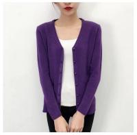 เสื้อคลุมไหมพรมคาดิแกน cardigan กระดุมมุก เสื้อคลุมแขนยาว (สีSCB)