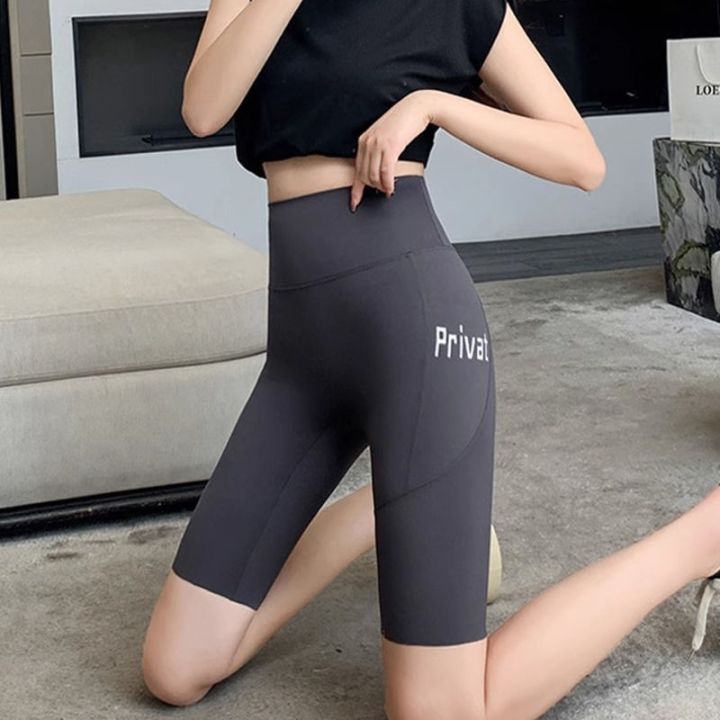 the-new-uniqlo-five-point-shark-pants-womens-outerwear-summer-thin-section-high-waist-belly-lifting-hip-belt-pocket-yoga-barbie-pants-bottoming-shorts