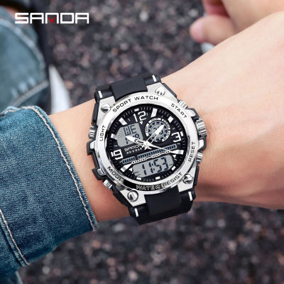 SANDA 2021 Top Brand Mens Watches 5ATM Waterproof Sport Military Wristwatch Quartz Watch for Men Clock Relogio Masculino 6024
