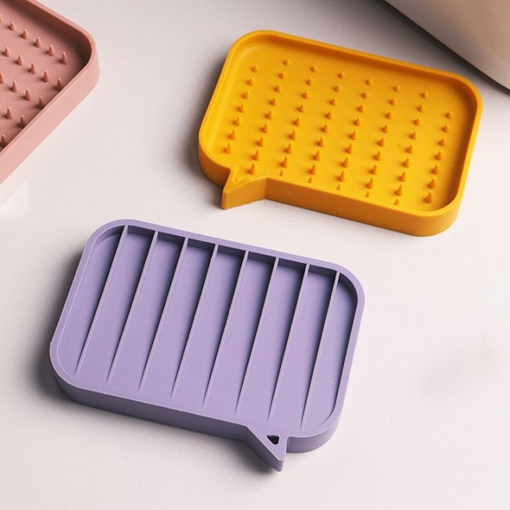 silicone-soap-holder-storage-rack-drain-soap-box-non-slip-tray-bathroom-organizer-kitchen-accessories-for-sponge-brush-soap-dishes