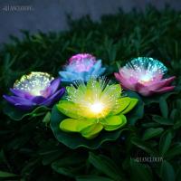 【cw】1 pieces Artificial led Optic fibre waterproof fake pond flowers Light Lotus Leaf Lily Color change wedding decoration D30