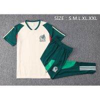 2023 New Fashion version 2022 World Cup Mexico training uniform warm-up jersey mens T-shirt short-sleeved football uniform summer sportswear