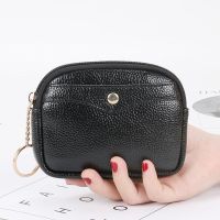 Unisex Mini Wallet Zipper Keychain Girl Wallets Brand Designed Ladies Clutch Bag PU Leather Coin Purse Female Card Holder Solid Wallets