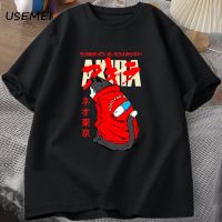 Akira Cat T-shirt Men Summer Cotton Short Sleeve T Shirts Harajuku Fashion Graphic T Shirt Oversize Anime Tshirt Top Summer