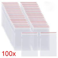 100pc Resealable Zip Lock Bags Self Seal Clear Plastic Poly PE Bag Food Storage Package Reclosable Vacuum Fresh Bag Packing Bags