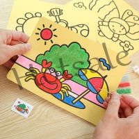 【hot sale】 ✒♙☏ B02 Colorful Sand Painting Drawing DIY Color Art Paper Children Kids Toys