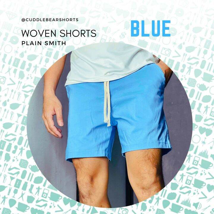 Plain Smith Woven Shorts Above the Knee Shorts Blue Lazada PH
