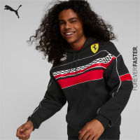 PUMA AUTO - เสื้อฮู้ดผู้ชาย Scuderia Ferrari Race SDS สีดำ - APP - 53581701