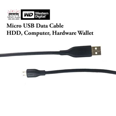 สายรับส่งข้อมูล Micro USB Cable Data ยี่ห้อ WD Western Digital สายสำหรับ HDD PC สาย Hardware Wallet