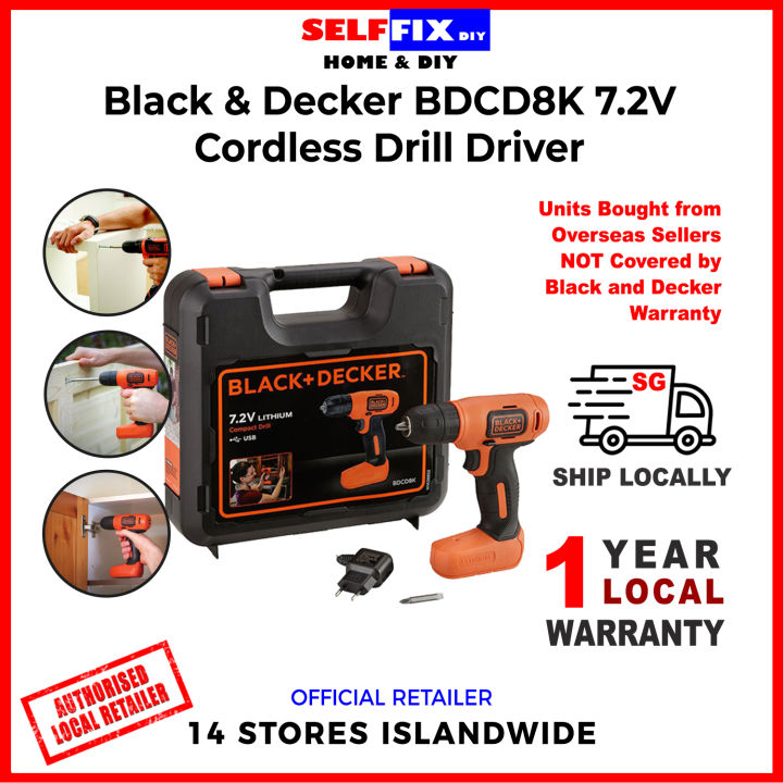 BLACK & DECKER BDCD8K 7.2V Li-Ion Cordless Drill Driver With Micro