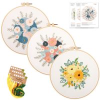 [COD] flowers are blooming diy hand embroidery package fabric European style needlework kit factory direct