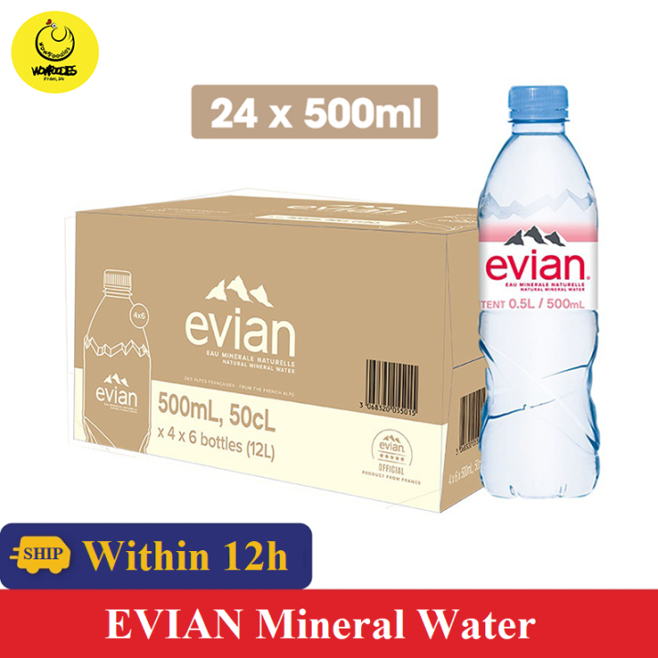 [Bundle of 24] EVIAN Mineral Water 500ML X 24 (BOTTLE)Shipping Within