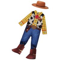 3-11T Cowboy Sheriff Woody Costume Child Boys Girls Infant Halloween Birthday Gift Western Outfit For Toddler Kids Jupmsuit Hat