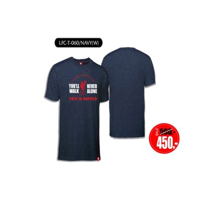 เสื้อยืด ลิขสิทธิ์แท้ Liverpool ลิเวอร์พูล T-shirts เนื้อผ้าย้อมพาร์ท รุ่น LFC-060 สีกรมS-5XL