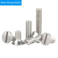 Slotted Flat Head Machine Screw Metric Thread Countersunk Bolt 304 Stainless Steel M2 M3 M4 M5 M6 M8 M10