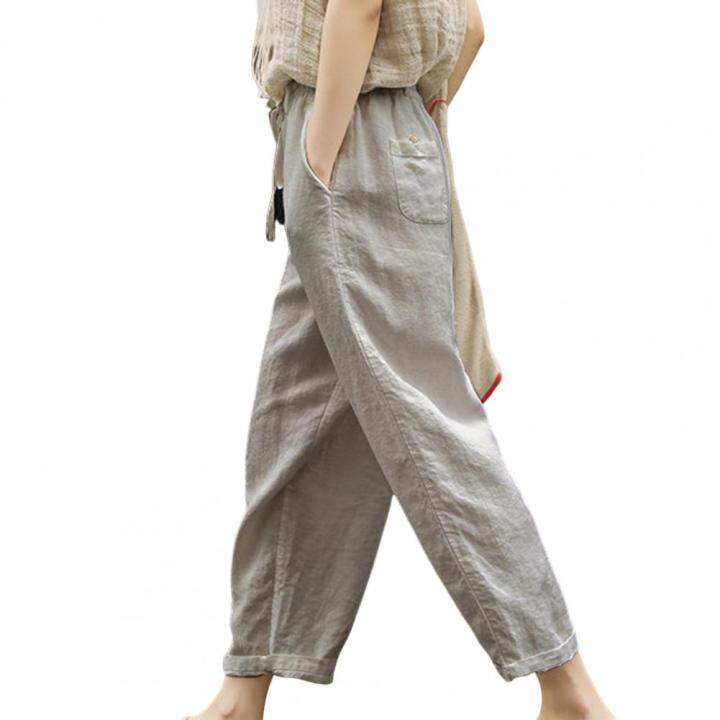 popular-women-pants-wide-leg-quick-drying-lady-slacks-retro-loose-cotton-linen-casual-pants