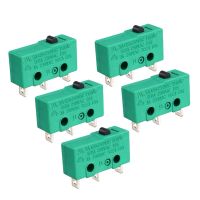 uxcell 5PCS KW4-3Z-3 Micro Limit Switch SPDT NO NC 3 Terminals Momentary Push Button Actuator Green