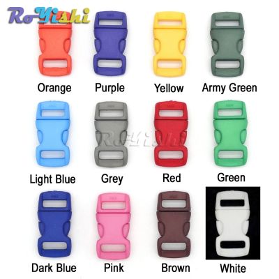 【cw】 100pcs/pack Mixed Colorful 3/8 quot;(10mm) Plastic Buckles Contoured Curved For Paracord Bracelets ！