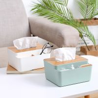 Tissue Box Holder Storage Box Tissue Boxes Bamboo Cover Toilet Paper Box Napkin Holder Case Tissue Paper Dispenser Paper Towel