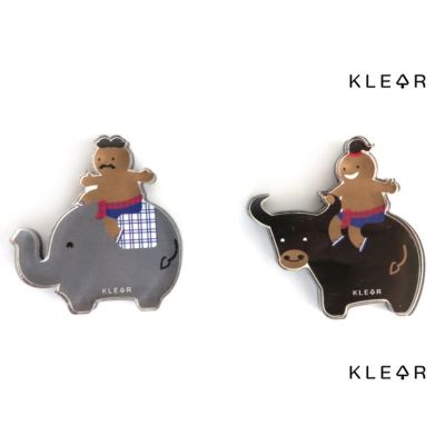 KlearObject Sawasdee Thai herdsboy&Mahout Magnet (set 2 pcs) โปสการ์ด+แม่เหล็กติดตู้เย็น อะคริลิคติดผนัง ติดบอร์ด อะคริลิคติดตู้เย็น อุปกรณ์เสริมตู้เย็น ตู้เย็น