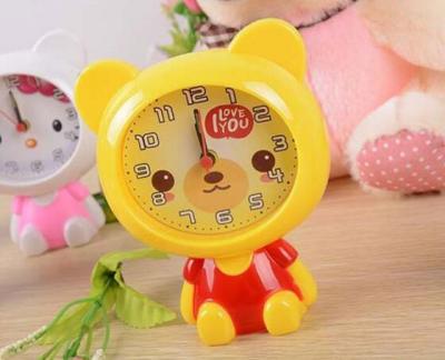 【Worth-Buy】 การ์ตูนน่ารักพกพาได้กลางแจ้งในบ้านหมีตัวเล็กนาฬิกาดิจิตอลตัวเลขโต๊ะกลมนาฬิกาปลุกของเล่นเด็ก